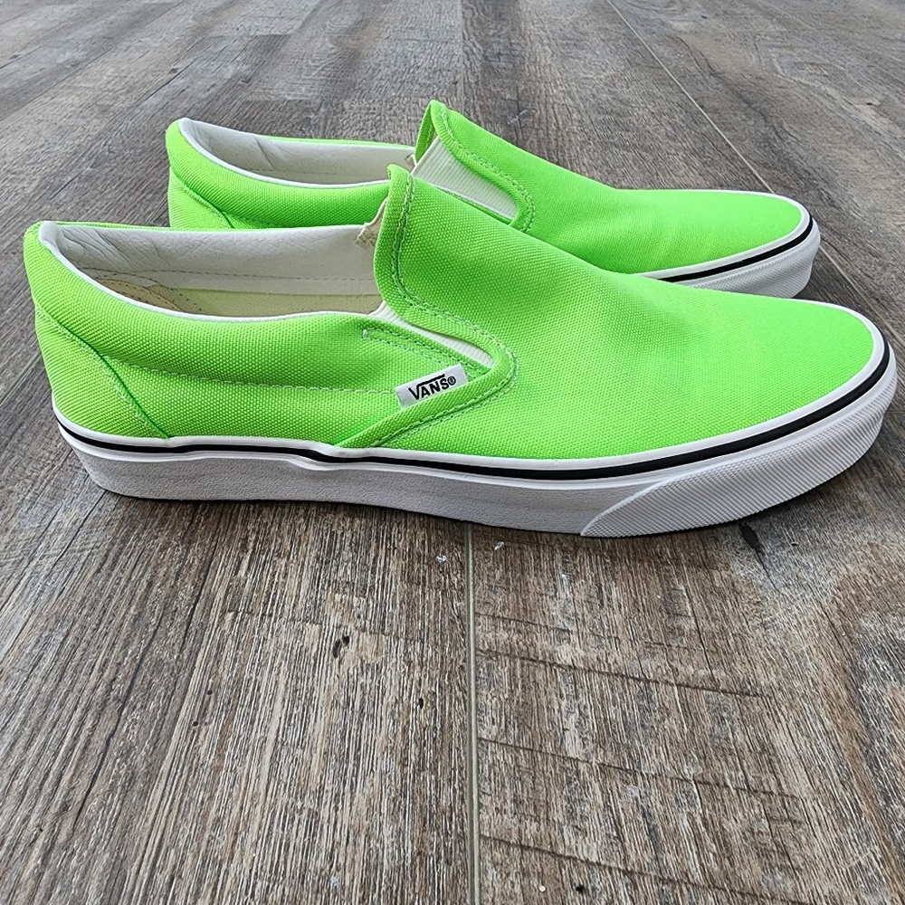 Vans Slip On Shoes, Lime Green, Men Size 9.5/Women's Size 11